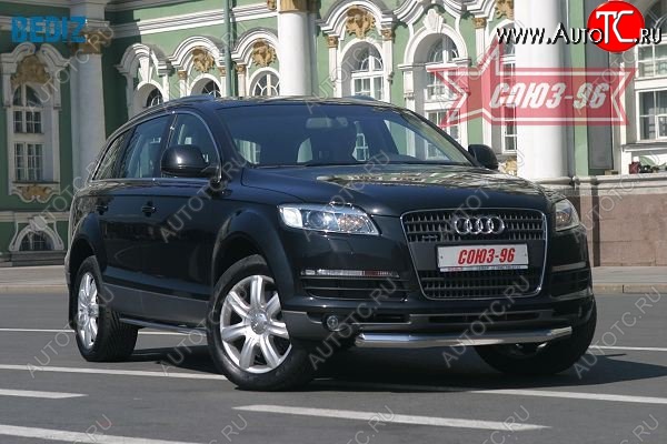 20 879 р. Защита переднего бампера Souz-96 (d 76) Audi Q7 4L дорестайлинг (2005-2009)  с доставкой в г. Вологда