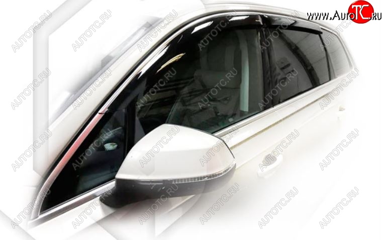 2 099 р. Дефлектора окон 4MB CA-Plastic Audi Q7 4M дорестайлинг (2015-2020) (Classic полупрозрачный, Без хром.молдинга)  с доставкой в г. Вологда