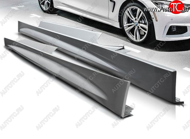 18 199 р. Пороги накладки M-tech BMW 4 серия F32 купе дорестайлинг (2013-2017) (Неокрашенные)  с доставкой в г. Вологда