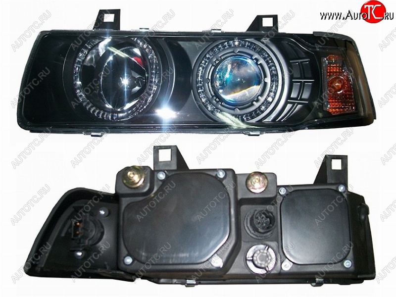 17 699 р. Левая передняя фара SAT (цельная с габаритом, черный хрусталь) BMW 3 серия E36 седан (1990-2000)  с доставкой в г. Вологда