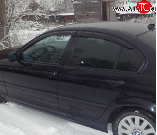 999 р. Комплект дефлекторов окон (ветровиков) 4 шт. (седан) Russtal BMW 3 серия E46 седан дорестайлинг (1998-2001)  с доставкой в г. Вологда