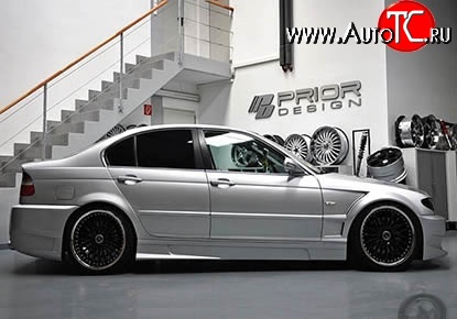 8 149 р. Пороги накладки Prior Design BMW 3 серия E46 седан дорестайлинг (1998-2001) (Неокрашенные)  с доставкой в г. Вологда