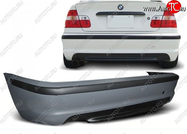 33 949 р. Задний бампер (седан) M-pakiet v1 BMW 3 серия E46 седан дорестайлинг (1998-2001) (Неокрашенный)  с доставкой в г. Вологда