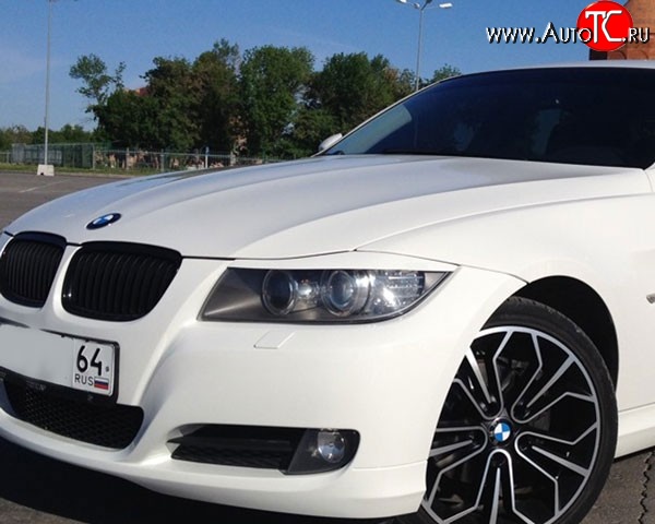 919 р. Комплект ресничек на фары M-VRS BMW 3 серия E90 седан дорестайлинг (2004-2008) (Без отверстий под светодиоды, Неокрашенные)  с доставкой в г. Вологда