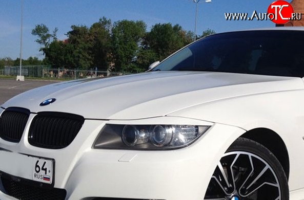 919 р. Реснички на фары M-VRS v1 BMW 3 серия E90 седан дорестайлинг (2004-2008) (Неокрашенные)  с доставкой в г. Вологда