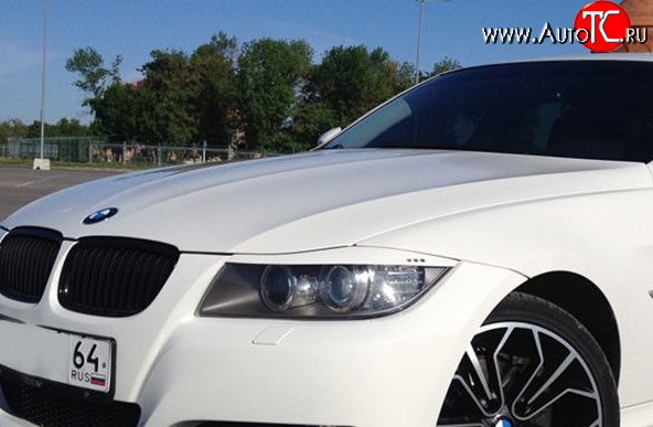 1 049 р. Реснички на фары M-VRS v2 BMW 3 серия E90 седан дорестайлинг (2004-2008) (Неокрашенные)  с доставкой в г. Вологда