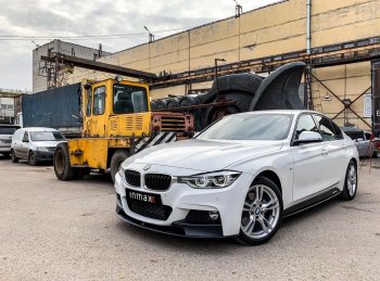 8 499 р. Накладки на пластиковые пороги INMAX M-Perfomance BMW 3 серия F30 седан дорестайлинг (2012-2015) (черный матовый)  с доставкой в г. Вологда. Увеличить фотографию 4