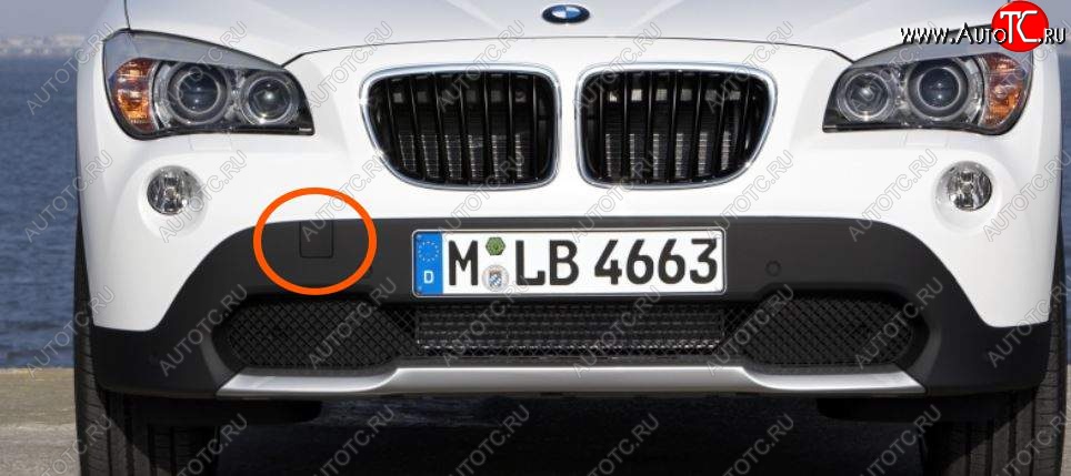 539 р. Заглушка в передний бампер SAT (под крюк, дорестайлинг) BMW X1 E84 (2009-2015) (Неокрашенная)  с доставкой в г. Вологда