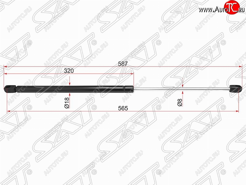599 р. Упор крышки багажника SAT (газовый) BMW X1 E84 (2009-2015)  с доставкой в г. Вологда
