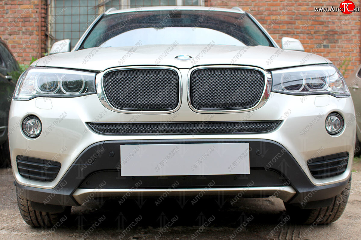 599 р. Зимняя заглушка воздухозаборника бампера Стрелка 11 Премиум BMW X3 F25 рестайлинг (2014-2017)  с доставкой в г. Вологда