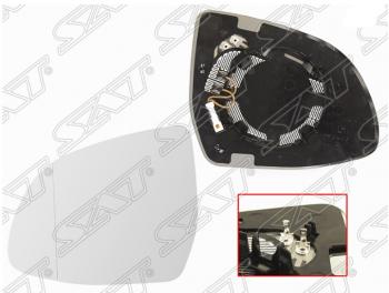 Левое полотно зеркала SAT (асферическое с обогревом) BMW X5 F15 (2013-2018)