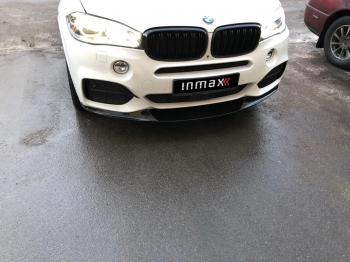 21 999 р. Сплиттер переднего бампера M-Performance BMW X6 F16 (2014-2020) (цвет: черный глянец)  с доставкой в г. Вологда. Увеличить фотографию 2