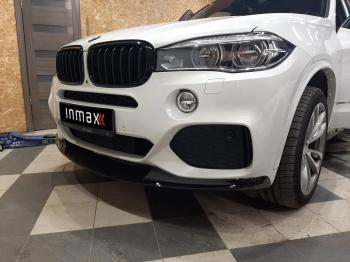 21 999 р. Сплиттер переднего бампера M-Performance BMW X6 F16 (2014-2020) (цвет: черный глянец)  с доставкой в г. Вологда. Увеличить фотографию 3