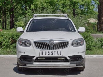 16 549 р. Защита переднего бампера (2 трубыØ42 мм, нержавейка) SLITKOFF Brilliance V5 (2012-2018)  с доставкой в г. Вологда. Увеличить фотографию 2