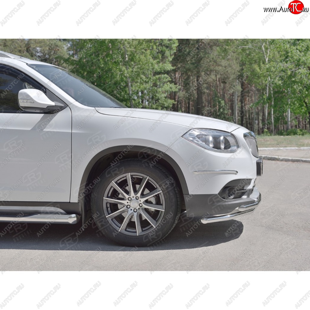 16 549 р. Защита переднего бампера (2 трубыØ42 мм, нержавейка) SLITKOFF Brilliance V5 (2012-2018)  с доставкой в г. Вологда