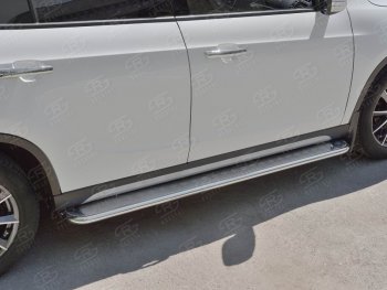 22 999 р. Порожки для ног (Ø42 мм) SLITKOFF Brilliance V5 (2012-2018) (лист - алюминий, профиль - сталь)  с доставкой в г. Вологда. Увеличить фотографию 2