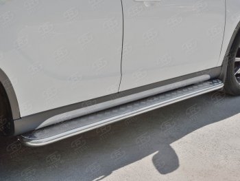 22 999 р. Порожки для ног (Ø42 мм) SLITKOFF Brilliance V5 (2012-2018) (лист - алюминий, профиль - сталь)  с доставкой в г. Вологда. Увеличить фотографию 3