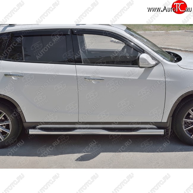 22 549 р. Защита порогов из трубы d76 мм с пластиковыми вставками для ног  SLITKOFF v2 Brilliance V5 (2012-2018)  с доставкой в г. Вологда
