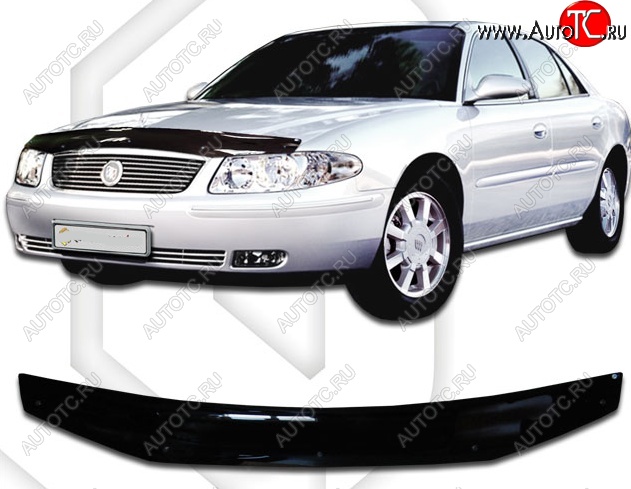 2 079 р. Дефлектор капота CA-Plastic Buick Regal (2005-2008) (Classic черный, Без надписи)  с доставкой в г. Вологда