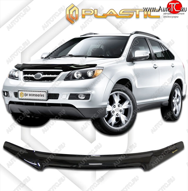 2 159 р. Дефлектор капота CA-Plastic BYD S6 (2011-2017) (Classic черный, Без надписи)  с доставкой в г. Вологда