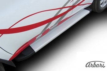 10 619 р. Порожки для ног Arbori Optima Silver Chery Tiggo T11 рестайлинг (2013-2016)  с доставкой в г. Вологда. Увеличить фотографию 2