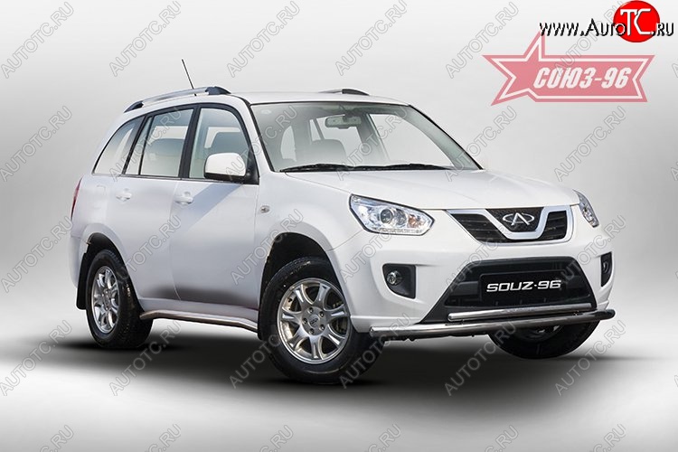 15 254 р. Защита переднего бампера одинарная Souz-96 (d60/42) Chery Tiggo T11 рестайлинг (2013-2016)  с доставкой в г. Вологда