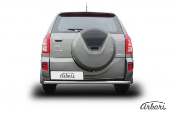 11 429 р. Защита заднего бампера Arbori (легированная сталь, 1 труба d57 mm). Chery Tiggo T11 рестайлинг (2013-2016)  с доставкой в г. Вологда. Увеличить фотографию 2