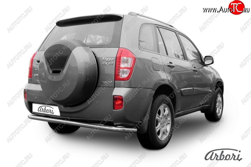 11 429 р. Защита заднего бампера Arbori (легированная сталь, 1 труба d57 mm). Chery Tiggo T11 рестайлинг (2013-2016)  с доставкой в г. Вологда