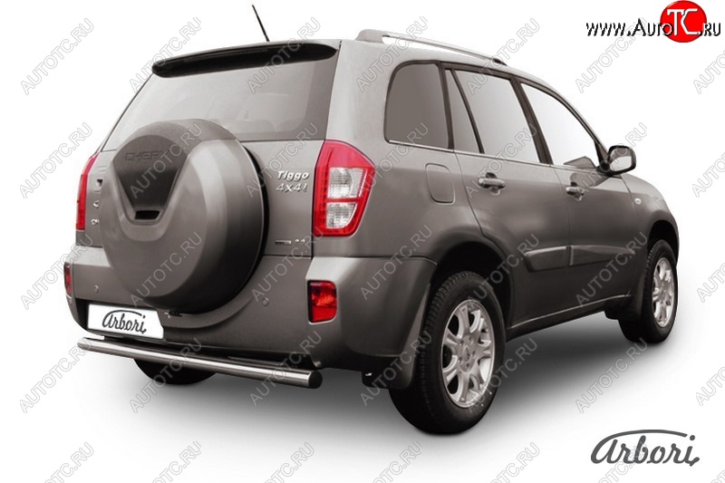 8 279 р. Защита переднего бампера Arbori (легированная сталь, 1 труба d76 mm). Chery Tiggo T11 рестайлинг (2013-2016)  с доставкой в г. Вологда