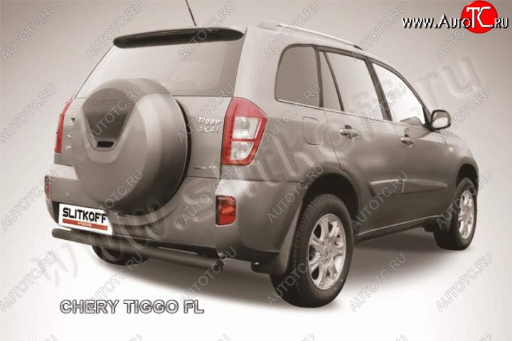 5 849 р. Защита заднего бампера из трубы d76 Slitkoff Chery Tiggo T11 рестайлинг (2013-2016) (Цвет: серебристый)  с доставкой в г. Вологда