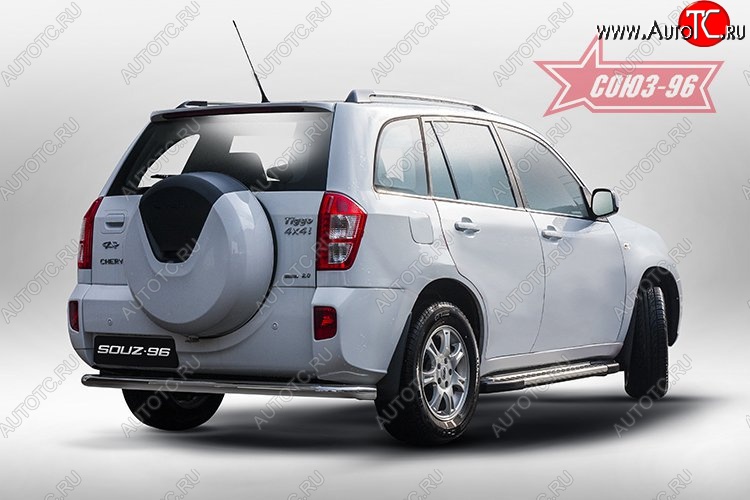 11 339 р. Защита заднего бампера из длинной трубы d60 Souz-96 Chery Tiggo T11 рестайлинг (2013-2016)  с доставкой в г. Вологда