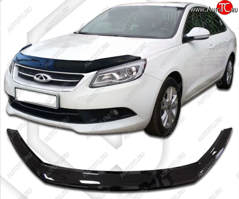 1 999 р. Дефлектор капота CA-Plastic  Chery Arrizo 7 (2014-2016) дорестайлинг (серия Classic черный, Без надписи)  с доставкой в г. Вологда
