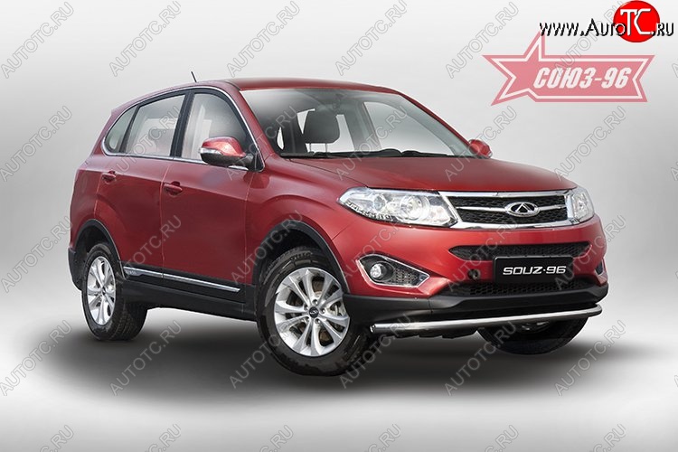 12 536 р. Защита переднего бампера одинарная Souz-96 (d60) Chery Tiggo 5 (T21) дорестайлинг (2014-2017)  с доставкой в г. Вологда