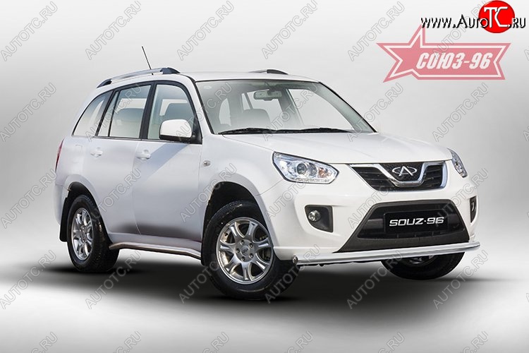 12 239 р. Защита переднего бампера одинарная Souz-96 (d60) Chery Tiggo T11 рестайлинг (2013-2016)  с доставкой в г. Вологда