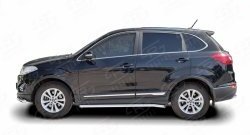 5 999 р. Защита порогов из круглой трубы диаметром 63 мм Russtal Chery Tiggo 5 (T21) дорестайлинг (2014-2017) (Защита порогов с со скосами на торцах (вариант 1))  с доставкой в г. Вологда. Увеличить фотографию 3