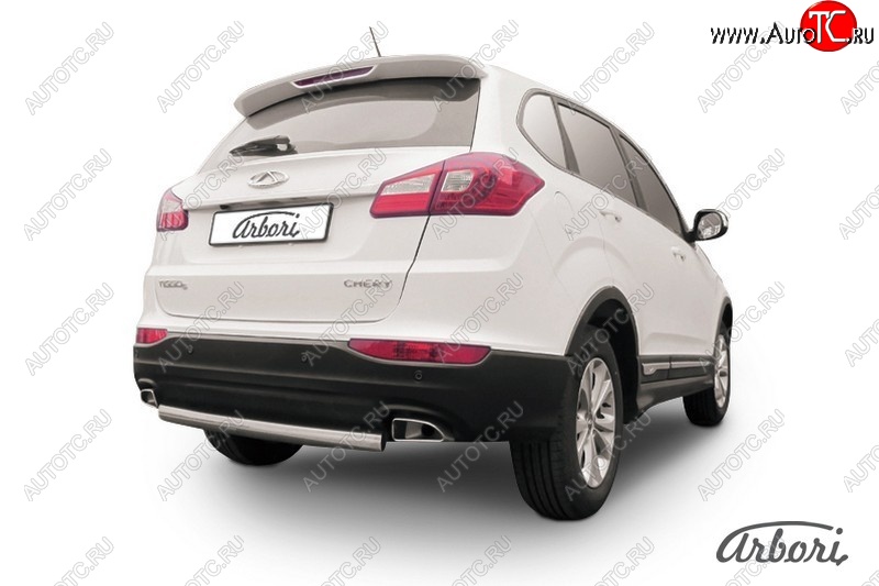 7 181 р. Защита заднего бампера Arbori (легированная сталь, 1 труба d57 mm). Chery Tiggo 5 (T21) дорестайлинг (2014-2017)  с доставкой в г. Вологда