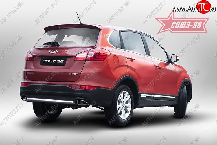 11 609 р. Защита заднего бампера d60 Souz-96 Chery Tiggo 5 (T21) дорестайлинг (2014-2017)  с доставкой в г. Вологда