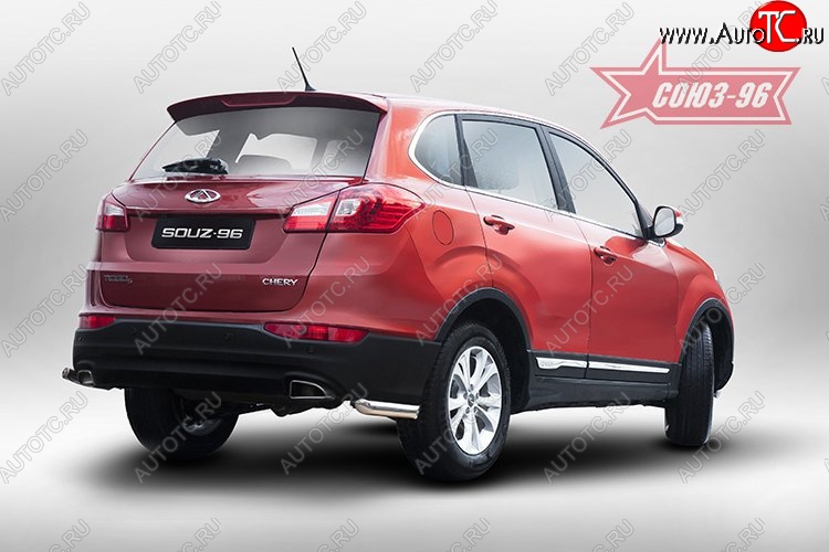10 439 р. Защита заднего бампера из боковых уголков (d60) Souz-96 Chery Tiggo 5 (T21) дорестайлинг (2014-2017)  с доставкой в г. Вологда