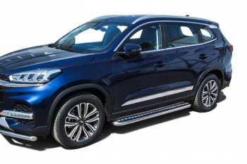 17 699 р. Защита порогов Slitkoff (Ø 57 мм, с листом) Chery Tiggo 8 1 T18 рестайлинг (2019-2023)  с доставкой в г. Вологда. Увеличить фотографию 3