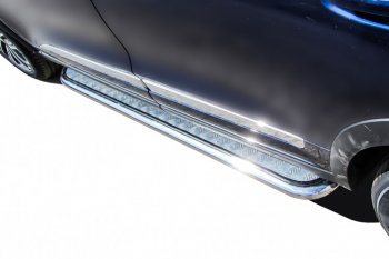 17 699 р. Защита порогов Slitkoff (Ø 57 мм, с листом) Chery Tiggo 8 1 T18 рестайлинг (2019-2023)  с доставкой в г. Вологда. Увеличить фотографию 4