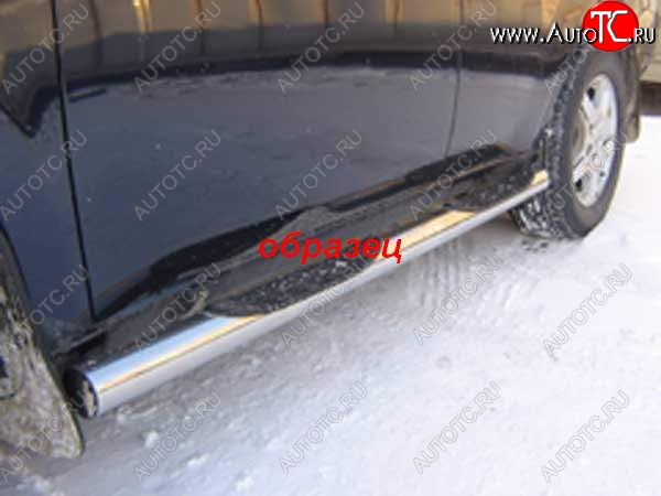 12 399 р. Защита порогов d76 Slitkoff (с поступью) Chery Tiggo T11 дорестайлинг (2005-2013) (Цвет: серебристый)  с доставкой в г. Вологда