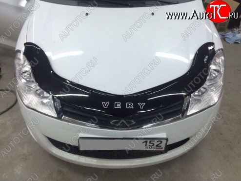 999 р. Дефлектор капота (Fulwin 2 Hatchback) Russtal Chery Very (2011-2016)  с доставкой в г. Вологда