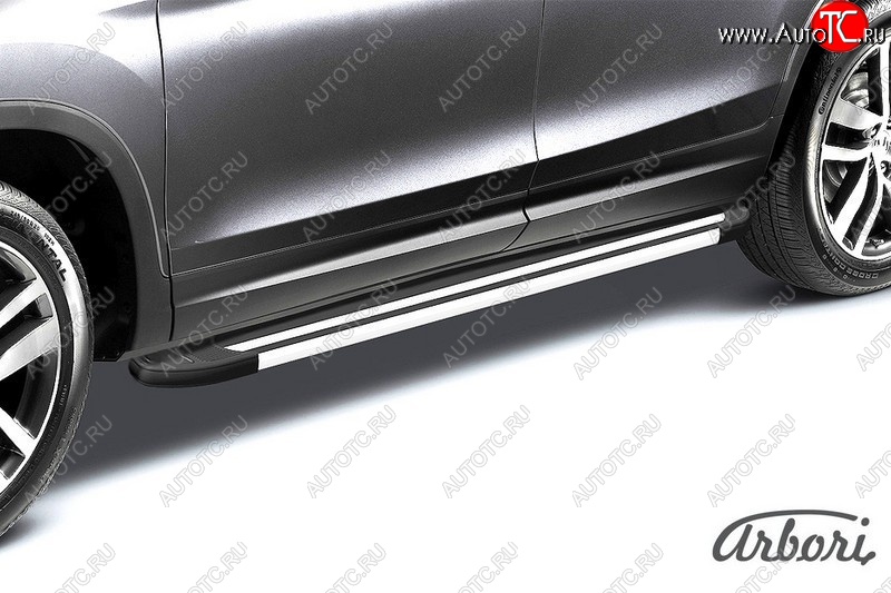 12 509 р. Порожки для ног Arbori Luxe Black Chevrolet Trailblazer GM800 дорестайлинг (2012-2016)  с доставкой в г. Вологда