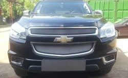 1 539 р. Нижняя сетка на бампер Russtal (хром) Chevrolet Trailblazer GM800 дорестайлинг (2012-2016)  с доставкой в г. Вологда. Увеличить фотографию 2