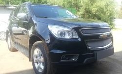 1 539 р. Нижняя сетка на бампер Russtal (хром) Chevrolet Trailblazer GM800 дорестайлинг (2012-2016)  с доставкой в г. Вологда. Увеличить фотографию 4