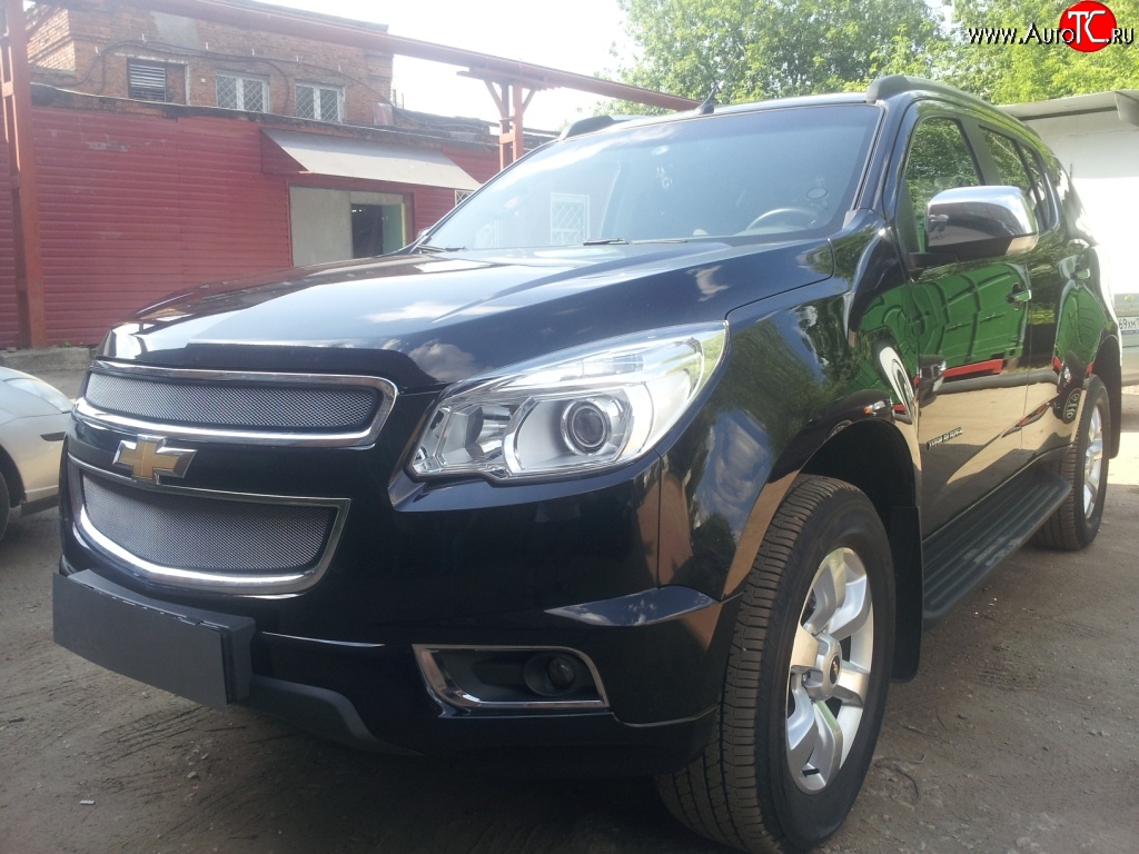 1 539 р. Нижняя сетка на бампер Russtal (хром) Chevrolet Trailblazer GM800 дорестайлинг (2012-2016)  с доставкой в г. Вологда