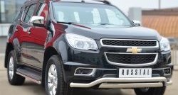 18 999 р. Защита переднего бампера (2 трубыØ76х42 и 63 мм, нержавейка) Russtal Chevrolet Trailblazer GM800 дорестайлинг (2012-2016)  с доставкой в г. Вологда. Увеличить фотографию 3