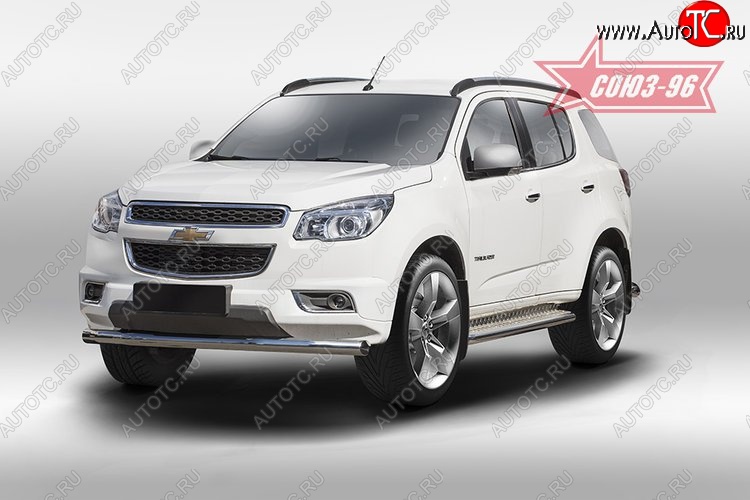 18 764 р. Защита переднего бампера одинарная Souz-96 (d76). Chevrolet Trailblazer GM800 дорестайлинг (2012-2016)  с доставкой в г. Вологда