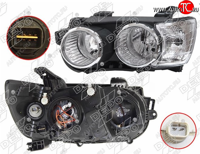4 999 р. Левая передняя фара DEPO (хром)  Chevrolet Aveo  T300 (2011-2015) седан, хэтчбек  с доставкой в г. Вологда