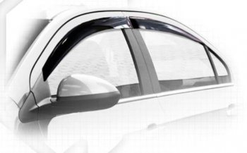 3 209 р. Дефлектора окон CA-Plastiс Chevrolet Aveo T300 седан (2011-2015) (серия Classic полупрозрачный, без хром. молдинга , Chrome base )  с доставкой в г. Вологда. Увеличить фотографию 2